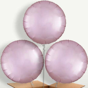 Pastel Pink Satin Circle Balloon Bunch (Trio)