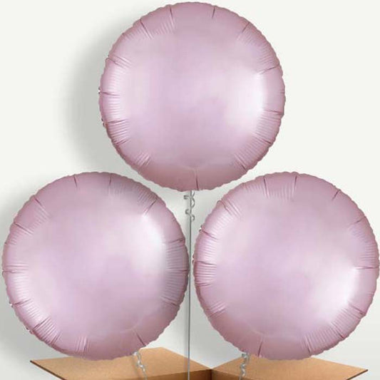 Pastel Pink Satin Circle Balloon Bunch | Party Save Smile
