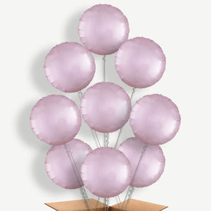 Pastel Pink Satin Circle 9 Helium Balloon Bundle