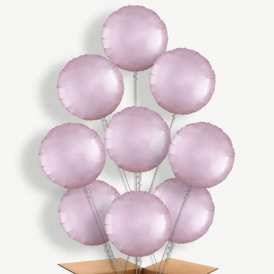 Pastel Pink Satin Circle Helium Balloon Bundle | Party Save Smile