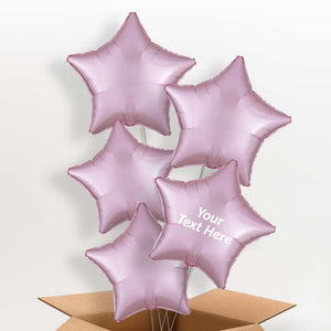 Pastel Pink Satin Star Helium Balloon in a Box