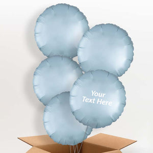 Pastel Blue Satin Circle Helium Balloon in a Box