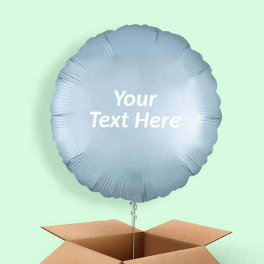 Pastel Blue Satin Circle Balloon in a Box