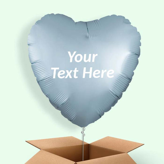 Pastel Blue Satin Heart Balloon in a Box