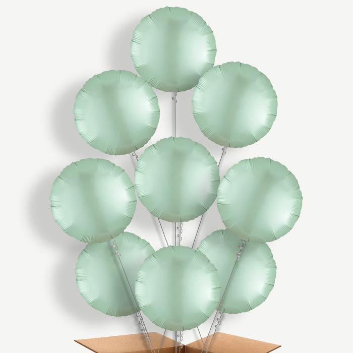 Mint Green Satin Circle Helium Balloon Bundle | Party Save Smile
