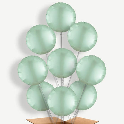 Mint Green Satin Circle Helium Balloon Bundle | Party Save Smile