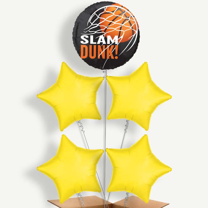Slam Dunk Basketball Helium Balloon Cluster  | Party Save Smile