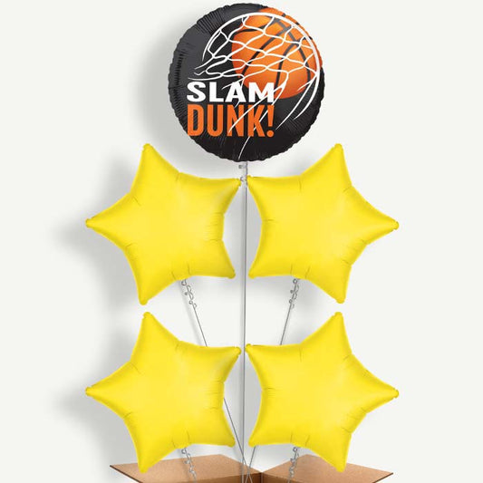 Slam Dunk Basketball Helium Balloon Cluster  | Party Save Smile