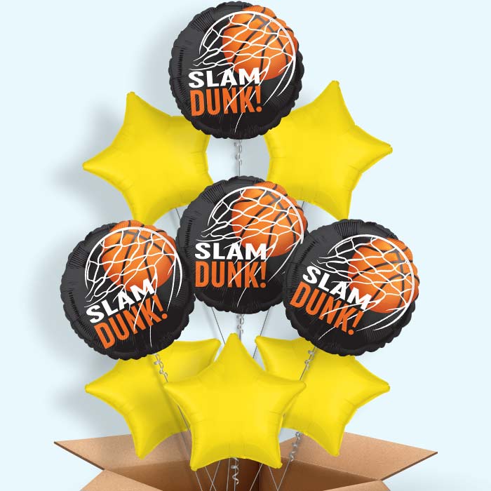 Slam Dunk Basketball Helium Balloon in a Box - 9 Balloons | Party Save Smile