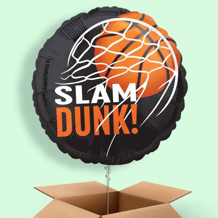 Slam Dunk Basketball Helium Balloon in a Box - 1 Balloon | Party Save Smile