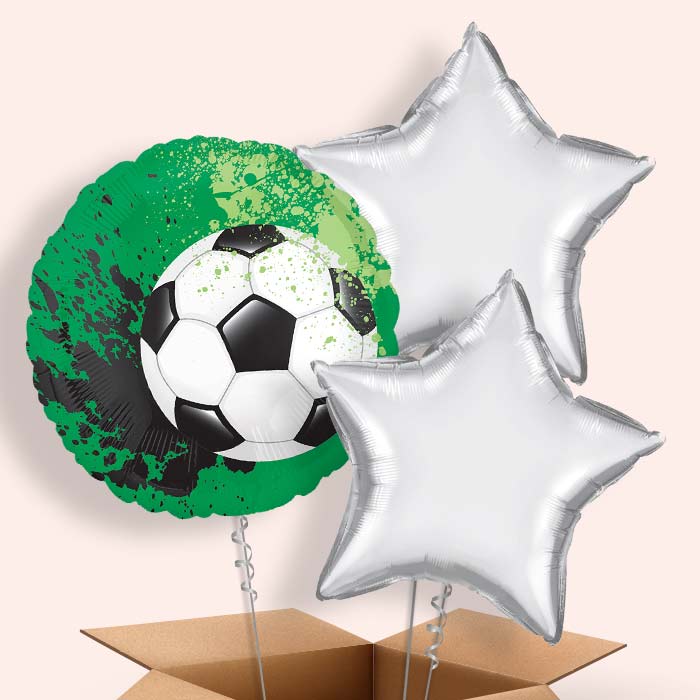 Green Football Helium Balloon in a Box- 3 Balloons | Party Save Smile