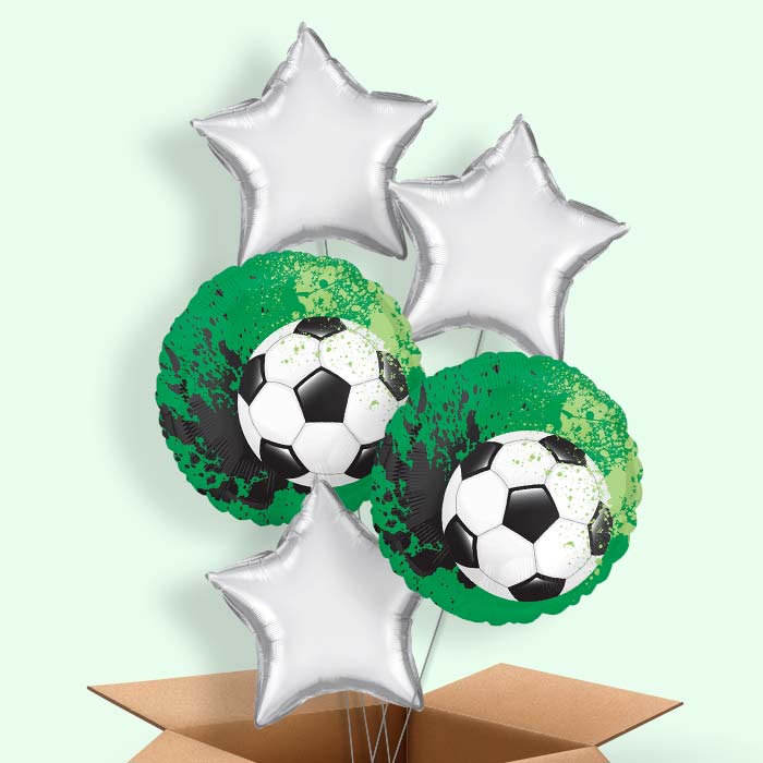 Green Football Helium Balloon in a Box- 5 Balloons | Party Save Smile