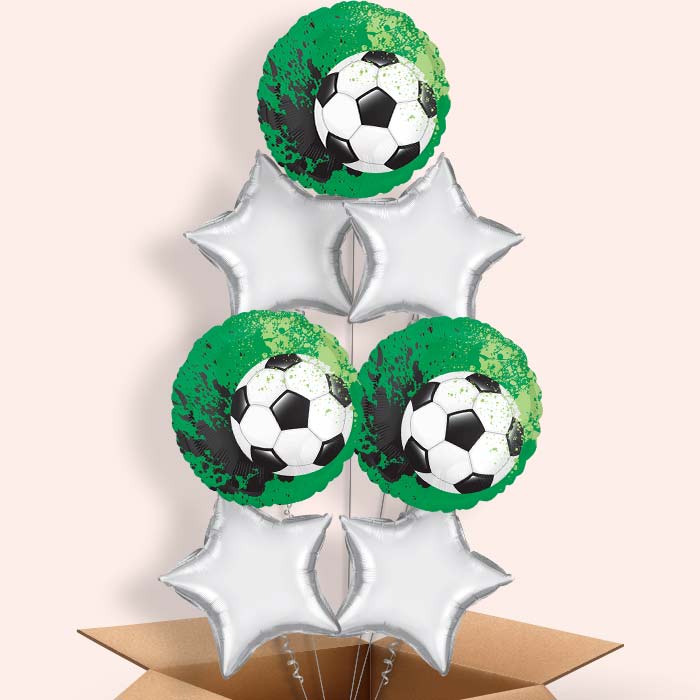 Green Football Helium Balloon in a Box- 7 Balloons | Party Save Smile