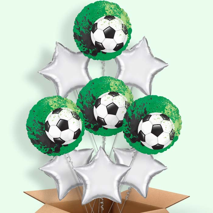 Green Football Helium Balloon in a Box- 9 Balloons | Party Save Smile