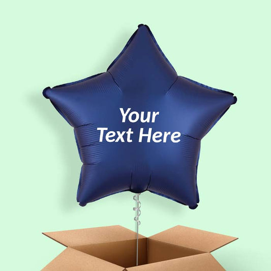 Navy | Dark Blue Satin Star Balloon in a Box