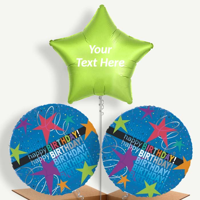 Personalisable Happy Birthday Star Helium Balloons | Party Save Smile
