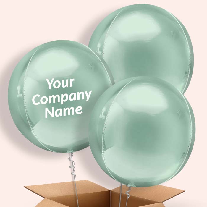 Trio of Mint Green Orbz Helium Balloons