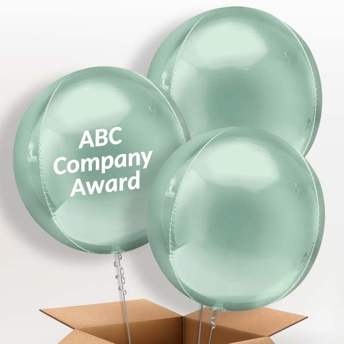 Trio of Mint Green Orbz Helium Balloons
