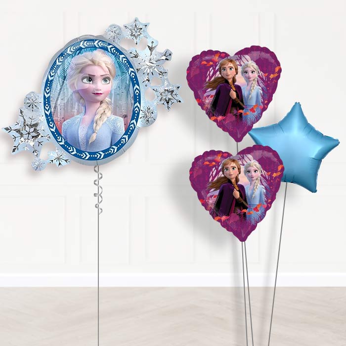 Disney Frozen Balloon Bouquet in a Box-Giant Balloon + 2 Themed Balloons + 1 Plain Balloon 