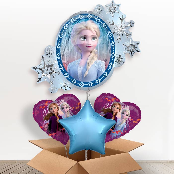 Giant Frozen 2 Helium Balloons in a Box Gift-1 x Giant Balloon and 2 Themed Balloons and 1 Plain Balloon 