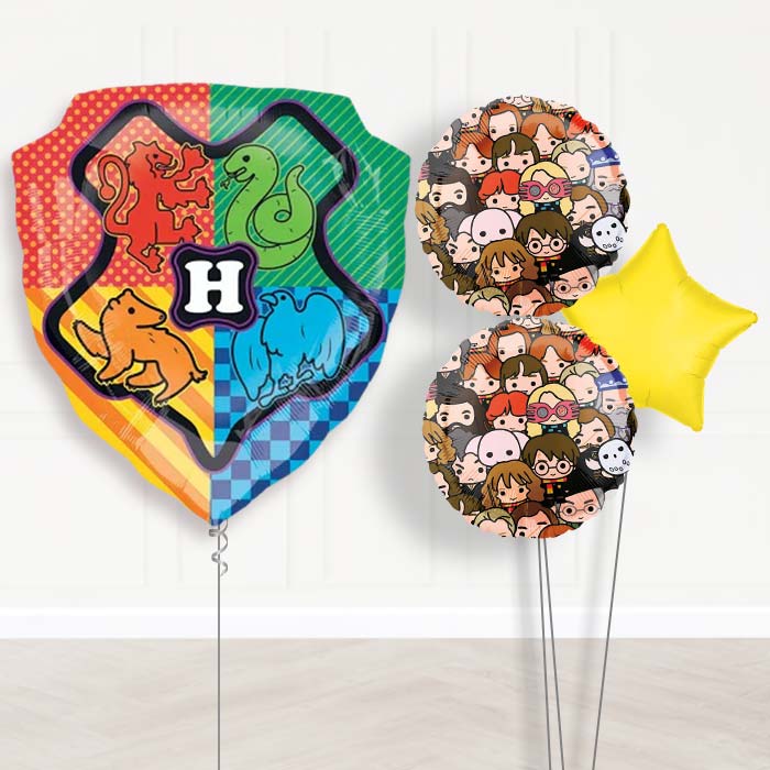 Harry Potter Balloon Bouquet Delivered-Giant Balloon + 2 Themed Balloons + 1 Plain Balloon 