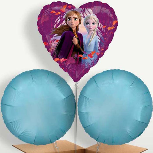Heart Frozen 2 Balloons in a Bunch Inflated with Helium | Party Save Smile