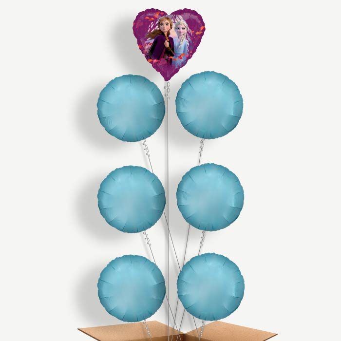 Heart Frozen 2 Balloon Arrangement Inflated with Helium | Party Save Smile