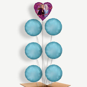 Heart Frozen 2 7 Balloon Arrangement Inflated with Helium