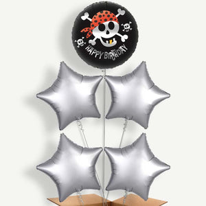 Happy Birthday Pirate 5 Helium Cluster Balloons