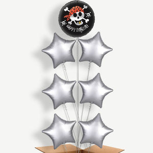 Happy Birthday Pirate 7 Helium Balloon Arrangement