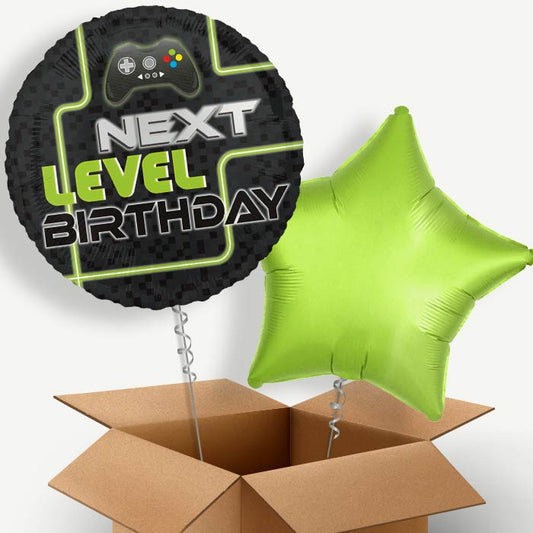 Level Up Gaming Helium Balloon Pair | Party Save Smile