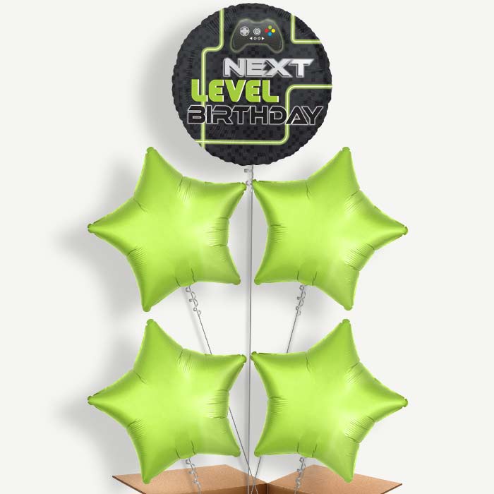 Level Up Gaming Balloon Clusters Inflated with Helium | Party Save Smile