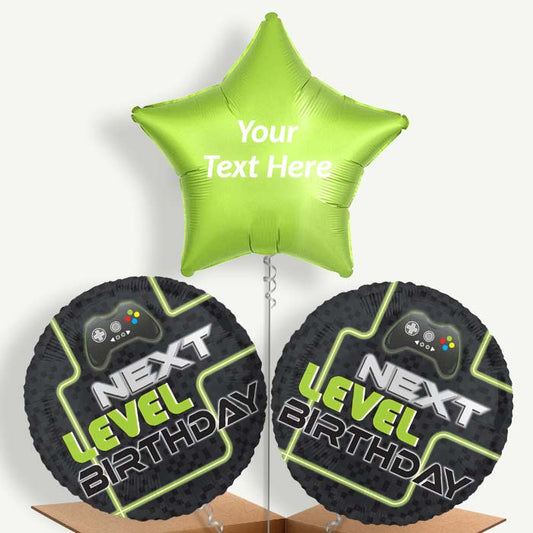 Personalisable Level Up Gaming Helium Balloons | Party Save Smile