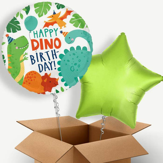 Happy Birthday Dino Helium Balloon Pair | Party Save Smile