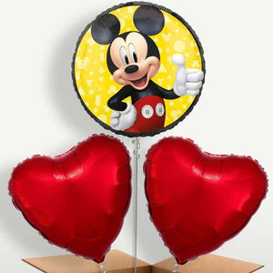 Mickey Mouse Black Balloon Bunches inflated with Helium (Trio)