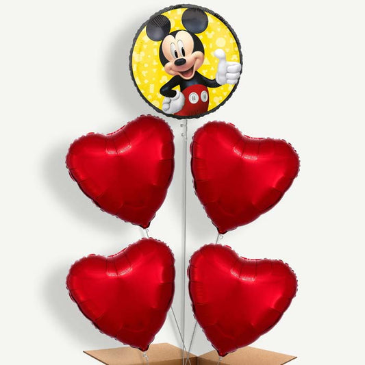 Mickey Mouse Black Balloon Clusters Inflated with Helium | Party Save Smile