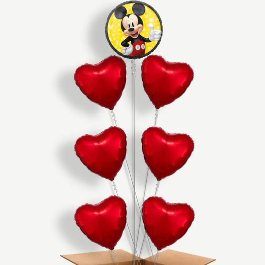 Mickey Mouse Black Balloon Arrangement Inflated with Helium | Party Save Smile