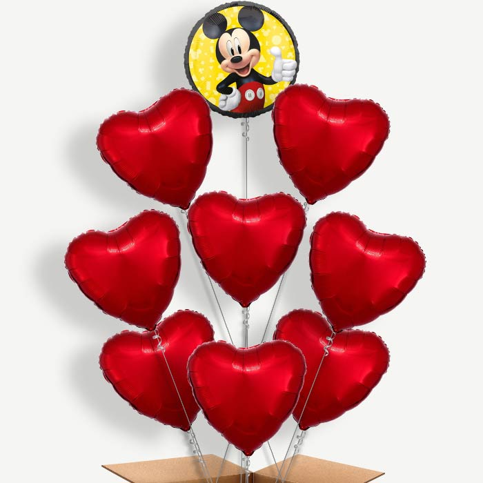 Mickey Mouse Black Balloon Bundle Inflated with Helium | Party Save Smile