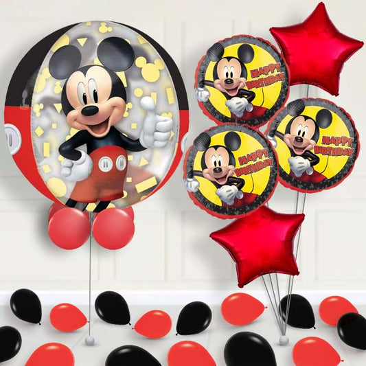 Mickey Mouse Forever Orbz Balloon with Balloon Bouquet - 1 x Orbz Balloon with 5 Bouquet (mixed) | Party Save Smile