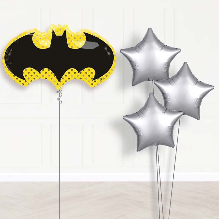 Batman Balloon Bouquet Delivery in a Box - Plain Bouquet | Party Save Smile