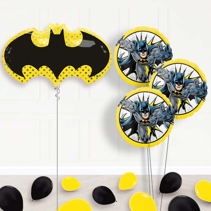 Batman Balloon Bouquet Delivery in a Box - Themed Bouquet and Latex | Party Save Smile