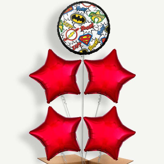 Justice League Comic Balloon Clusters Inflated with Helium | Party Save Smile