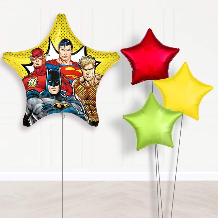 Justice League Supershape Balloon Bouquet - Plain Bouquet | Party Save Smile