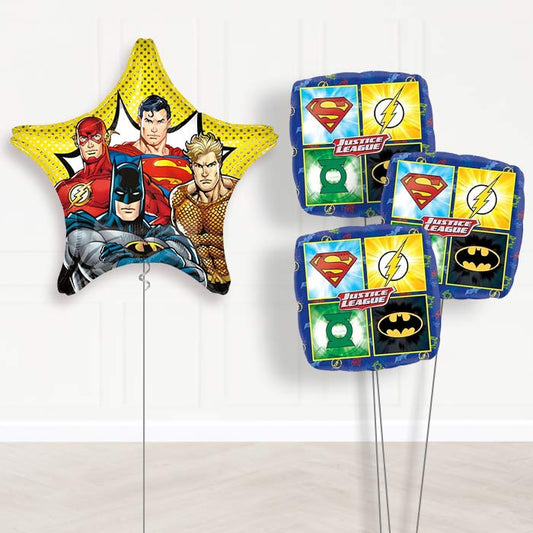 Justice League Supershape Balloon Bouquet - Themed Bouquet | Party Save Smile