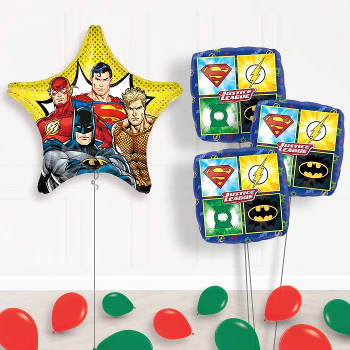 Justice League Supershape Balloon Bouquet - Themed Bouquet and Latex | Party Save Smile
