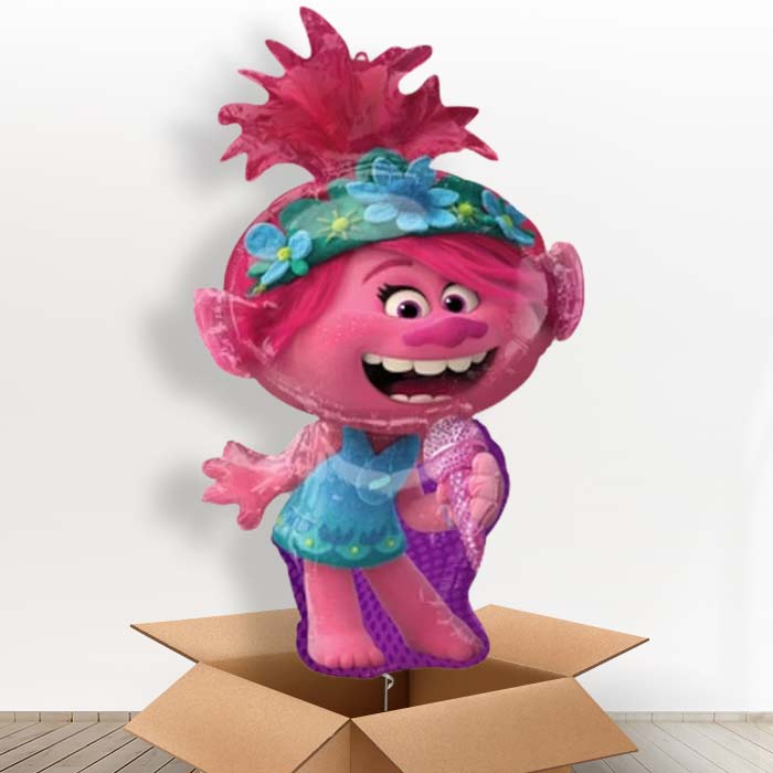 Trolls World Tour Poppy Helium Balloon in a Box - 1 x Giant Balloon | Party Save Smile