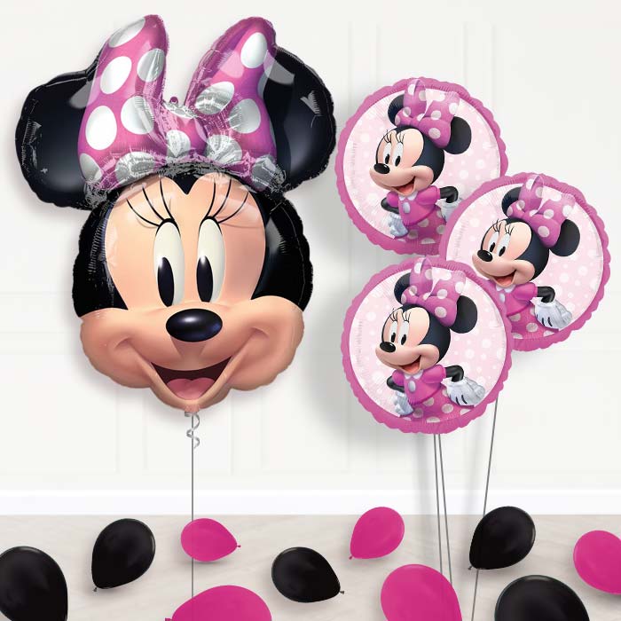 Minnie Mouse Helium Balloon Bouquet Delivered - Themed Bouquet and Latex | Party Save Smile