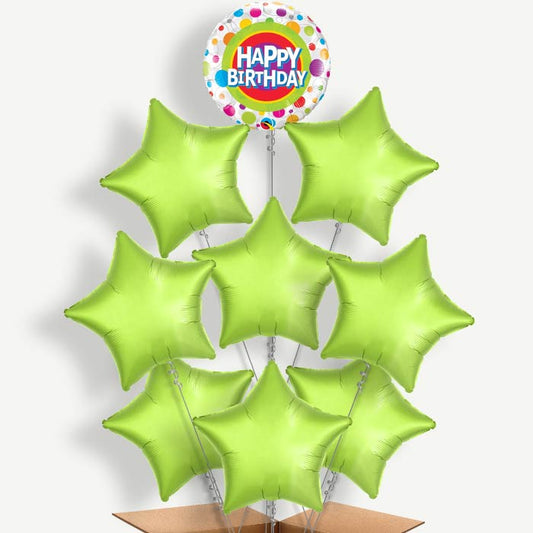 Happy Birthday Dots Balloon Bundle Inflated with Helium | Party Save Smile