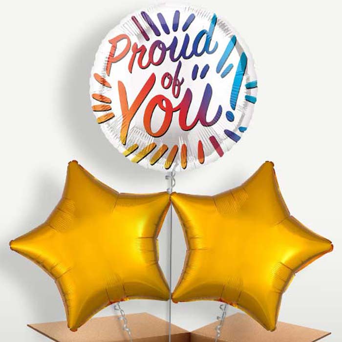 Proud Of You Rainbow Trio Balloon Bunch | Party Save Smile