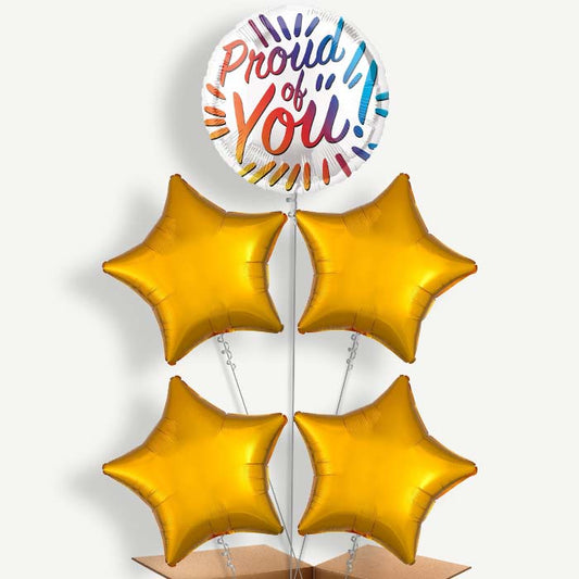 Proud Of You Rainbow Helium Cluster Balloons | Party Save Smile